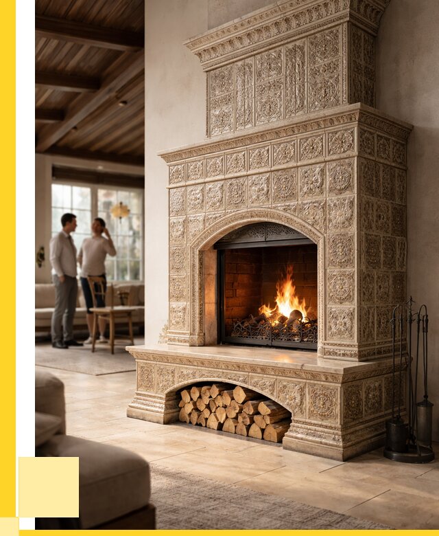 Купить изразцовый камин в Ярцеве от 254350 р. | ЭриданРцв