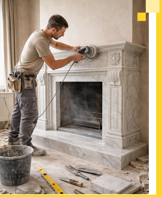 Изготовление и установка мраморных каминов в Ярцеве под ключ