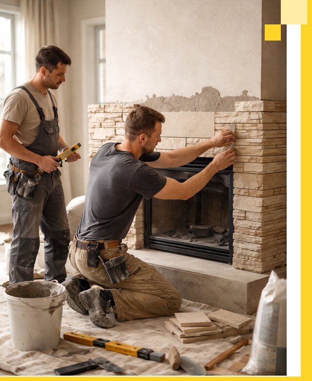 Установка и монтаж каминов для загородного дома в Ярцеве