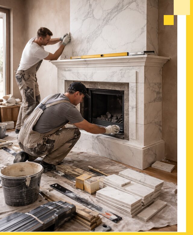 Отделка каминов в Ярцеве качественные облицовочные работы