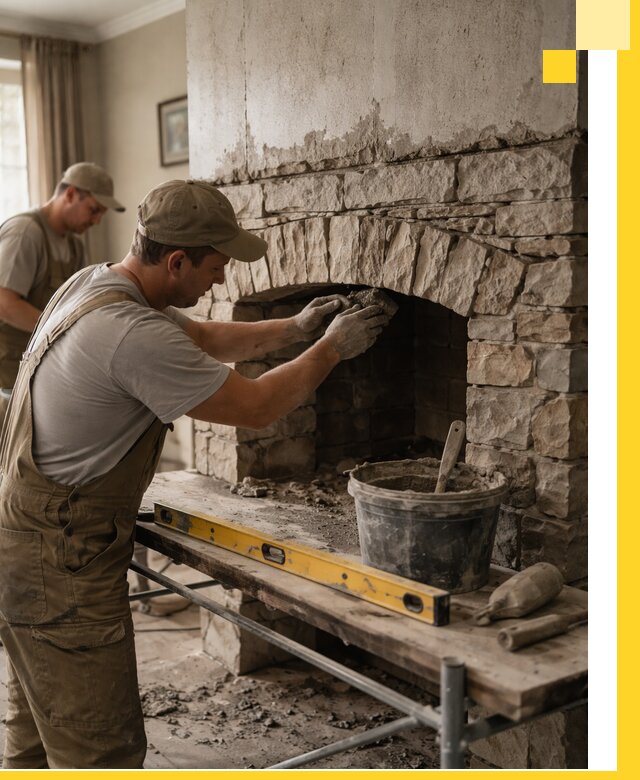 Изготовление каминов под ключ в Ярцеве, монтаж и отделка