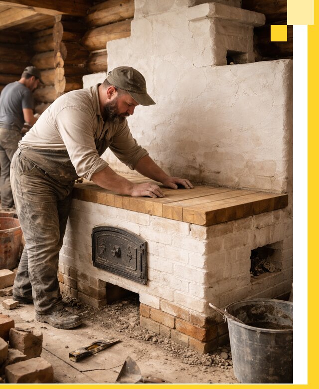 Проектирование и установка русской печи с лежанкой в Ярцеве