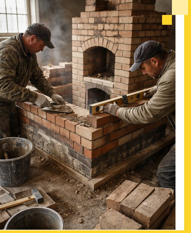 Изготовление и монтаж печей и каминов из кирпича в Ярцеве