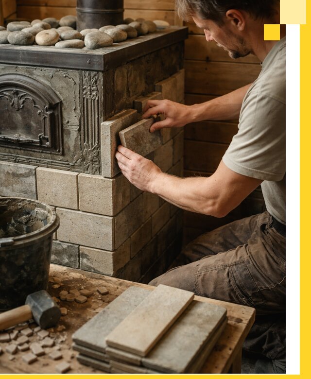 Облицовка банных печей в Ярцеве профессиональная отделка