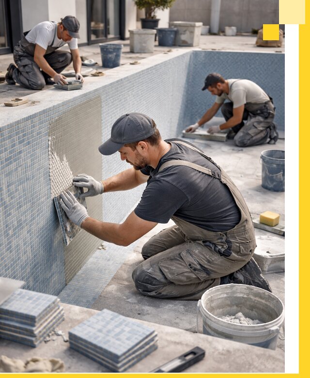 Облицовка бассейнов в Ярцеве плитка мозаика гидроизоляция