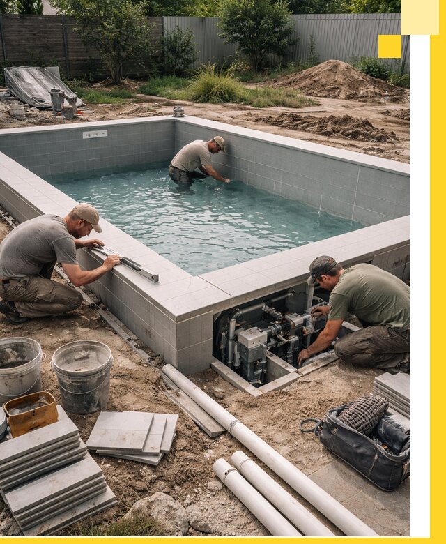 Строительство и монтаж бассейнов для дачи под ключ в Ярцеве