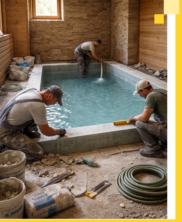 Проектирование и строительство бассейнов для бани в Ярцеве