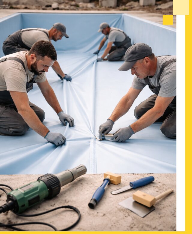 ПВХ пленка для бассейнов с монтажом и гарантией в Ярцеве