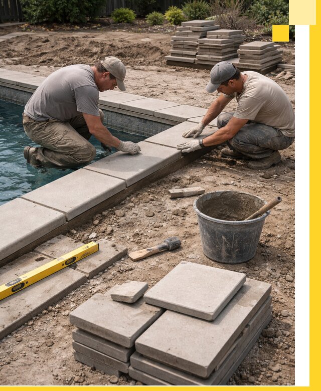 Установка и изготовление копингового камня для бассейнов в Ярцеве