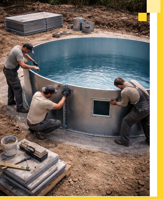 Круглые бассейны под ключ в Ярцеве проектирование и монтаж