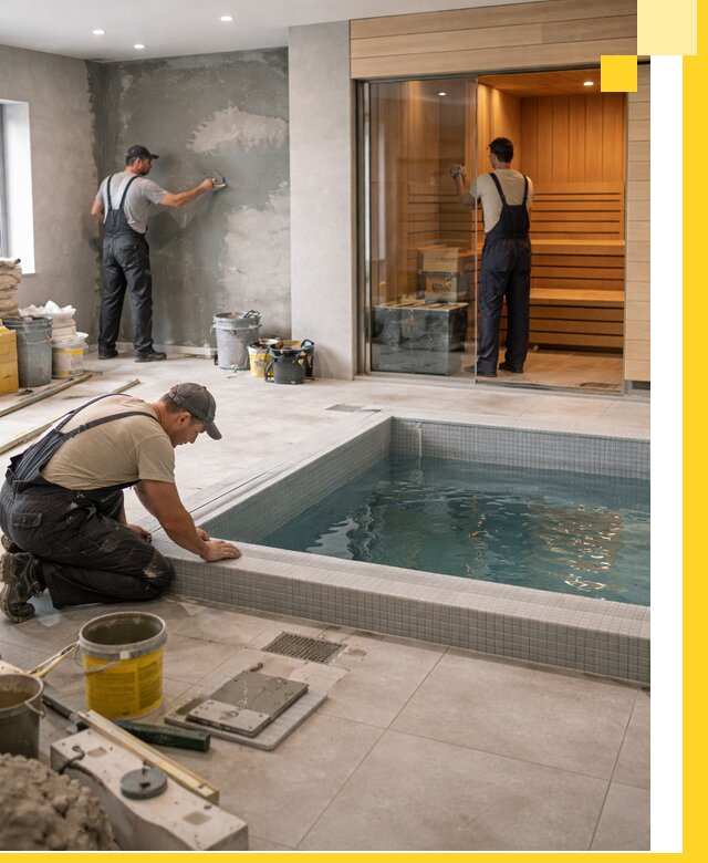 Проектирование и строительство сауны с бассейном в Ярцеве