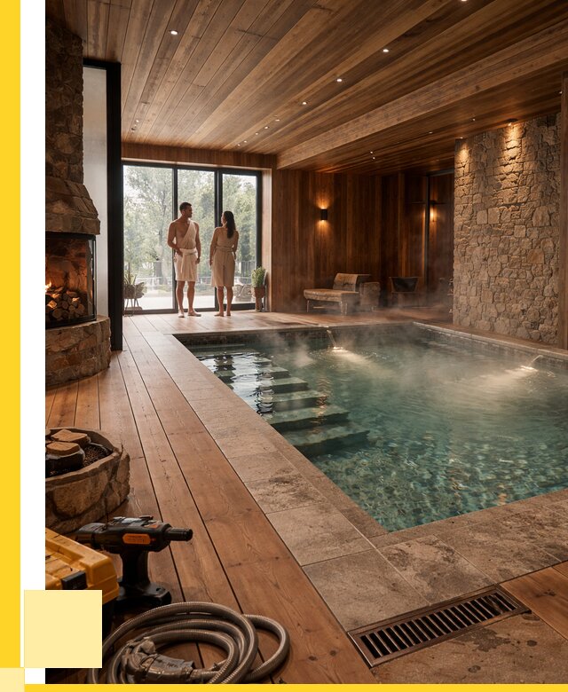 Проекты бань с бассейном под ключ в Ярцеве от 76305 р., ЭриданРцв