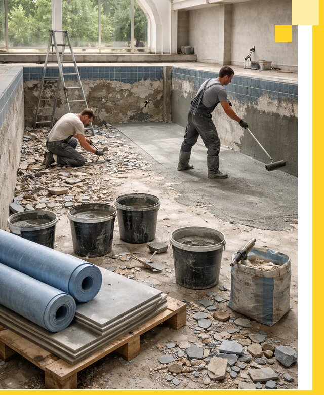 Реконструкция бассейнов в Ярцеве: ремонт, гидроизоляция