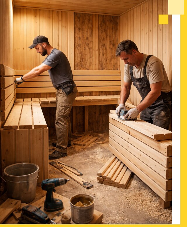 Профессиональный комплексный ремонт саун под ключ в Ярцеве