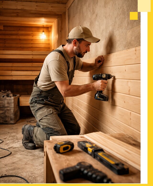 Профессиональная внутренняя отделка бани в Ярцеве под ключ