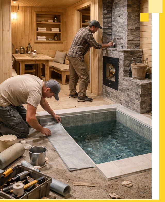 Строительство бань с комнатой отдыха под ключ в Ярцеве