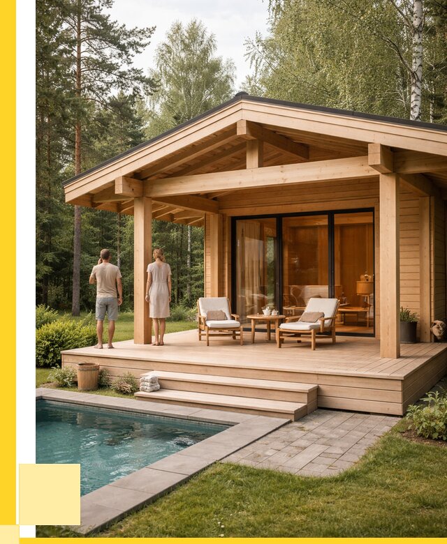 Бани с террасой под ключ в Ярцеве от 610440 р. | ЭриданРцв