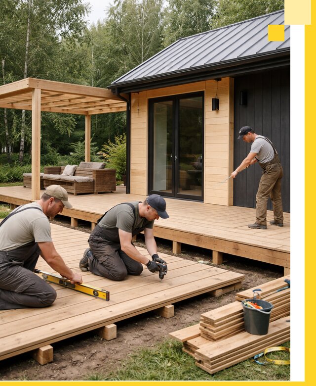 Строительство бань с террасой и бассейном под ключ в Ярцеве