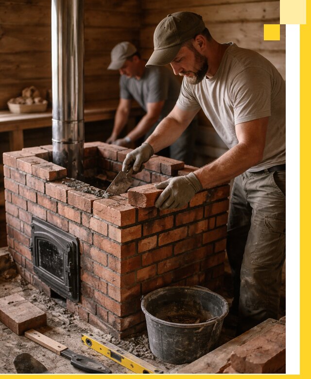 Кирпичные печи для бани под ключ в Ярцеве, проект и монтаж