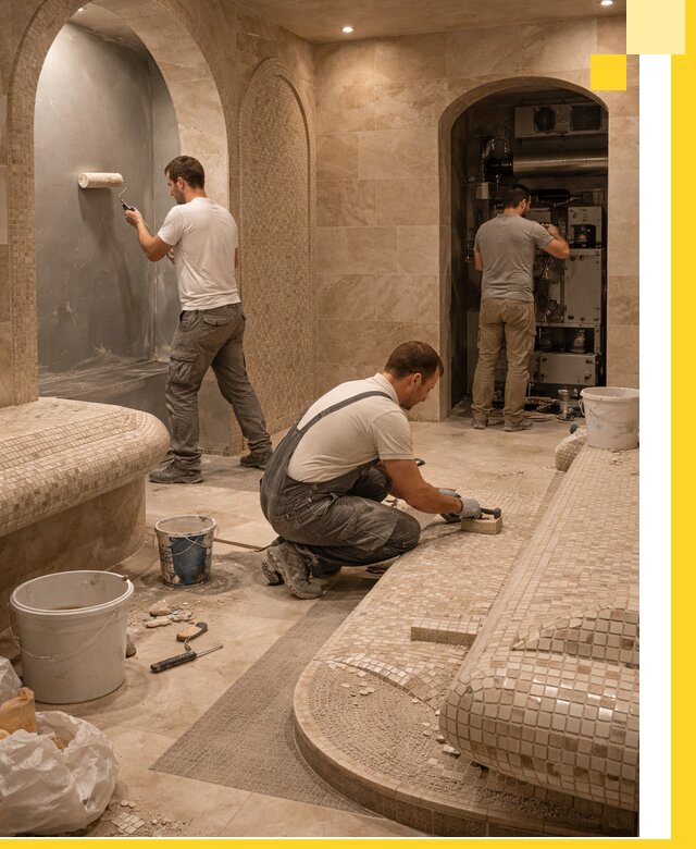 Строительство бани с хамамом и бассейном под ключ в Ярцеве