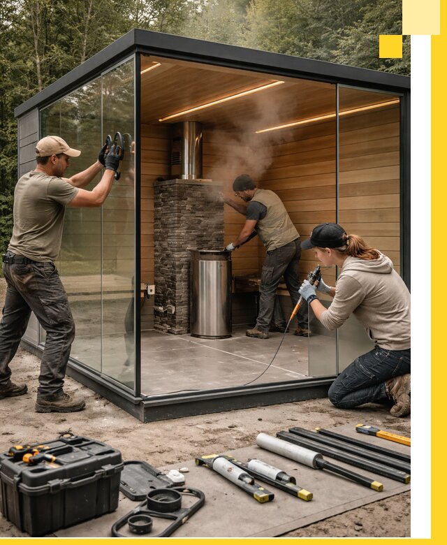 Проектирование и строительство стеклянных бань в Ярцеве