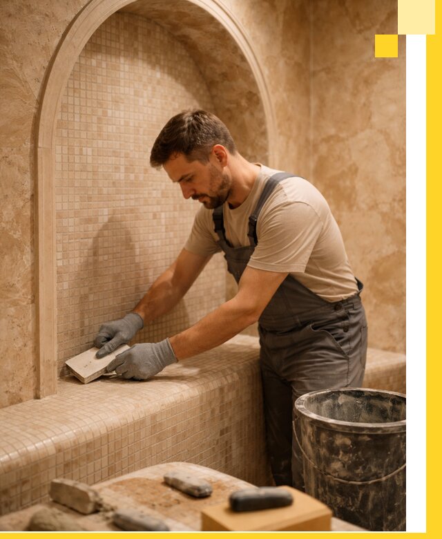 Профессиональная отделка хамамов с мозаикой под ключ в Ярцеве